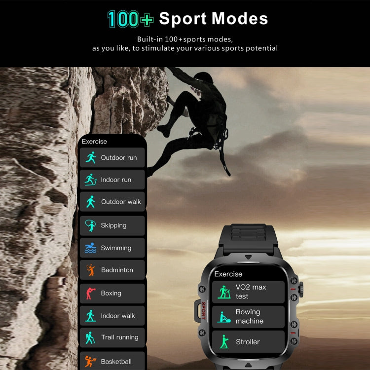 QX11 1.96 inch BT5.2 Smart Sport Watch, Support Bluetooth Call / Sleep / Blood Oxygen / Heart Rate / Blood Pressure Health Monitor