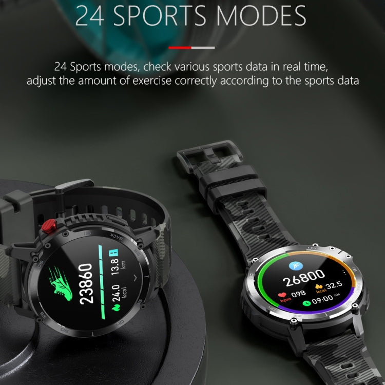 C22 1,6 Zoll Rundbildschirm Bluetooth Smartwatch, unterstützt Gesundheitsüberwachung und 24 Sportmodi