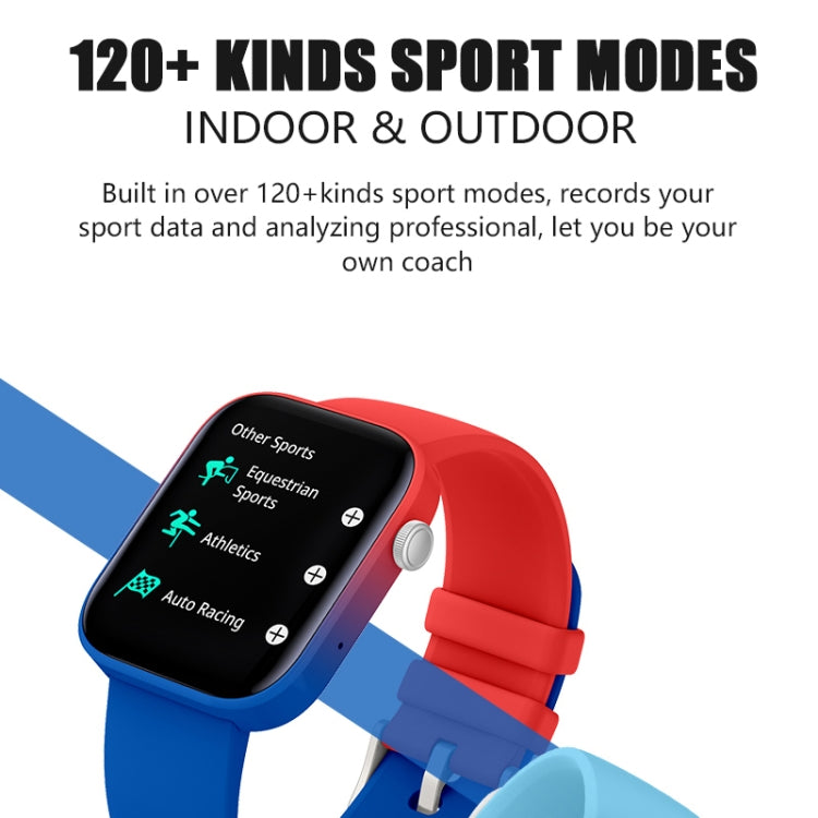 P43 Bluetooth-Smartwatch mit 1,8-Zoll-TFT-Bildschirm, unterstützt Herzfrequenzmessung und über 100 Sportmodi