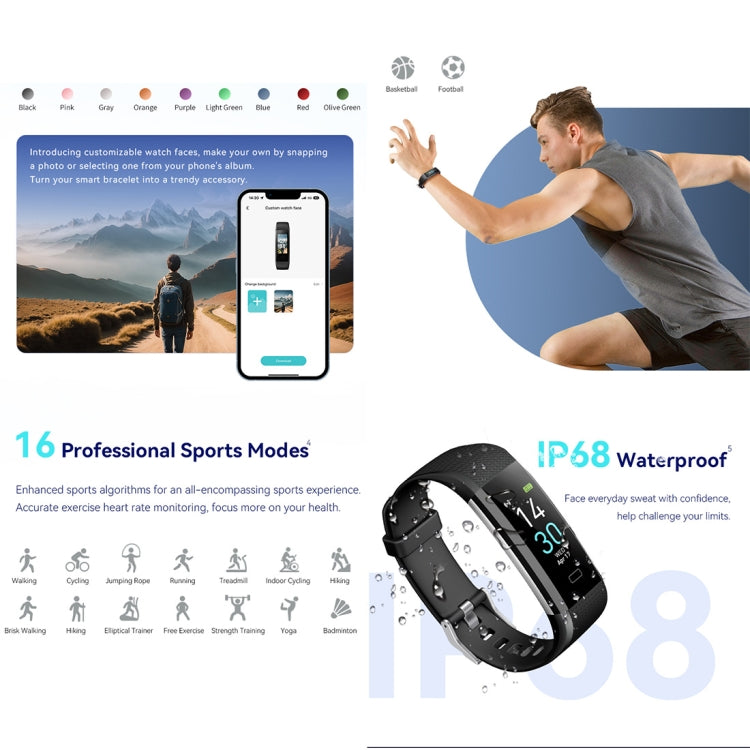 S5-4 Smart Bracelet IP68 Waterproof Heart Rate Sport Fitness Tracker Smart Watch