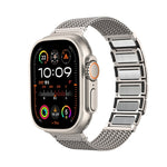 سوار ساعة من الفولاذ المقاوم للصدأ بسلسلة مضفرة مع إبزيم مغناطيسي، لساعات Apple Watch SE 40mm، Apple Watch SE 44mm، Apple Watch Series 6 40mm، Apple Watch Series 6 44mm، Apple Watch Series 5 44mm، Apple Watch Series 5 40mm