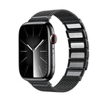 سوار ساعة من الفولاذ المقاوم للصدأ بسلسلة مضفرة مع إبزيم مغناطيسي، لساعات Apple Watch SE 40mm، Apple Watch SE 44mm، Apple Watch Series 6 40mm، Apple Watch Series 6 44mm، Apple Watch Series 5 44mm، Apple Watch Series 5 40mm