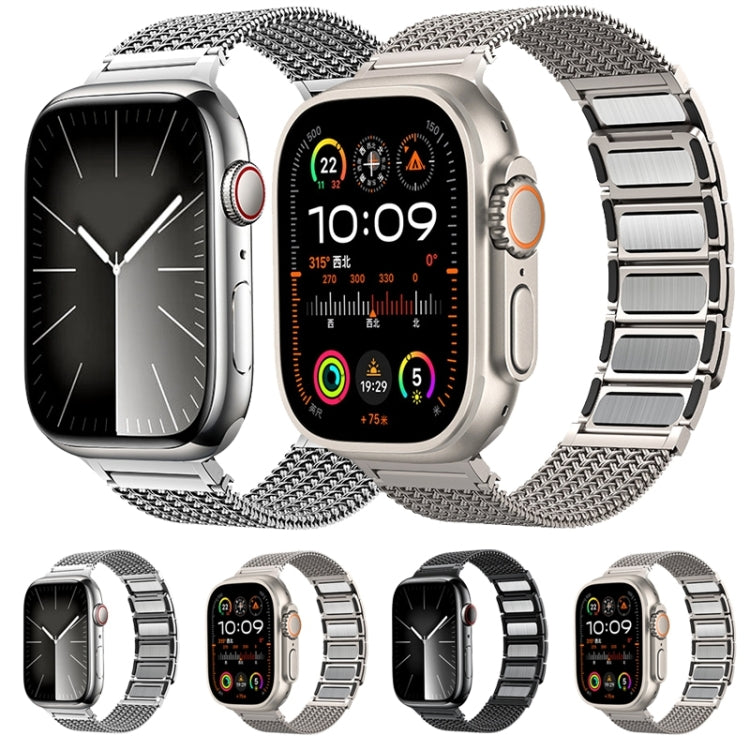 سوار ساعة من الفولاذ المقاوم للصدأ بسلسلة مضفرة مع إبزيم مغناطيسي، لساعات Apple Watch SE 40mm، Apple Watch SE 44mm، Apple Watch Series 6 40mm، Apple Watch Series 6 44mm، Apple Watch Series 5 44mm، Apple Watch Series 5 40mm