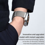 سوار ساعة من الفولاذ المقاوم للصدأ بسلسلة مضفرة مع إبزيم مغناطيسي، لساعات Apple Watch SE 40mm، Apple Watch SE 44mm، Apple Watch Series 6 40mm، Apple Watch Series 6 44mm، Apple Watch Series 5 44mm، Apple Watch Series 5 40mm