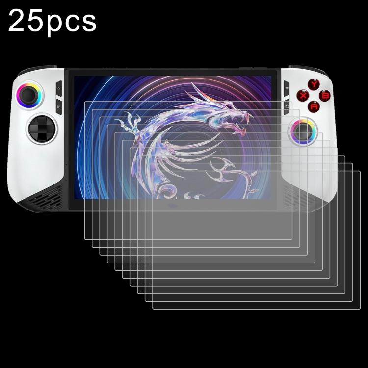 25 films de protection en verre trempé anti-explosion 9H 0,3 mm, pour consoles de jeux MSI Claw 8 AI+ et MSI Claw 7 pouces