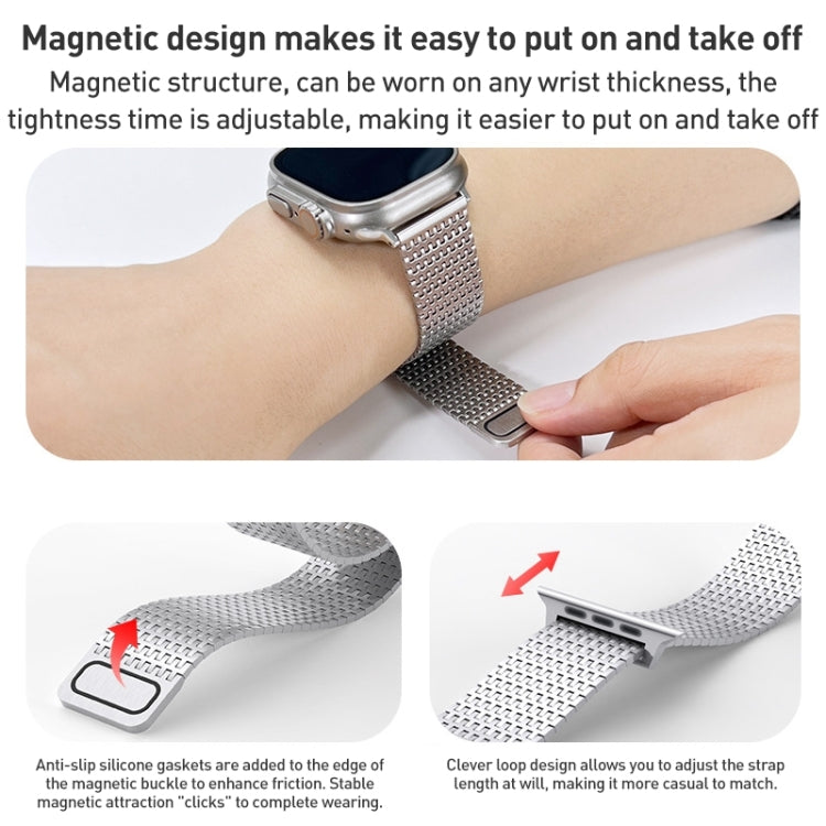 Milanese Loop Magnetic Clasp Stainless Steel Watch Band, For Apple Watch 42mm, For Apple Watch 38mm
