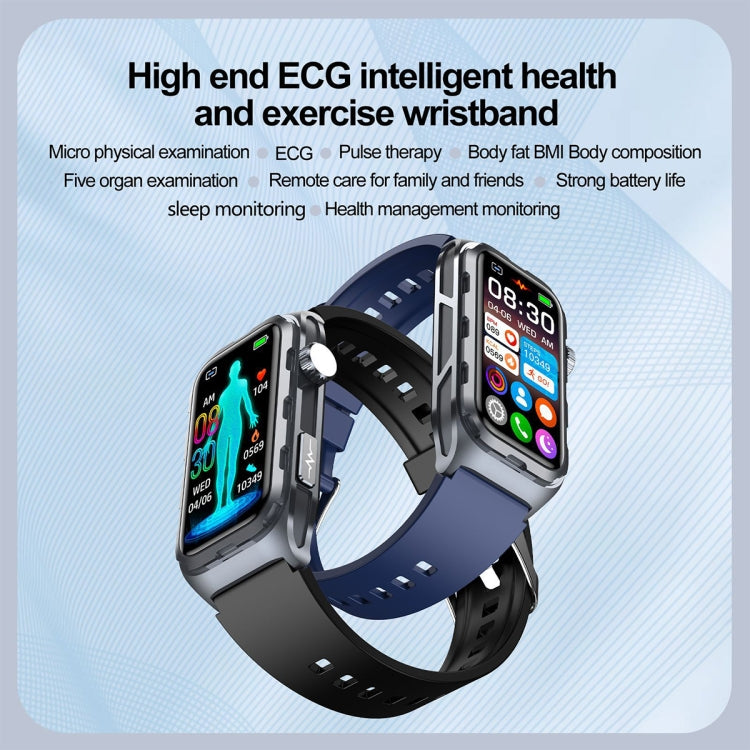 TK79 1.47 inch IP68 Waterproof Smart Watch, Support ECG / Blood Glucose / Blood Oxygen Monitoring / Uric Acid