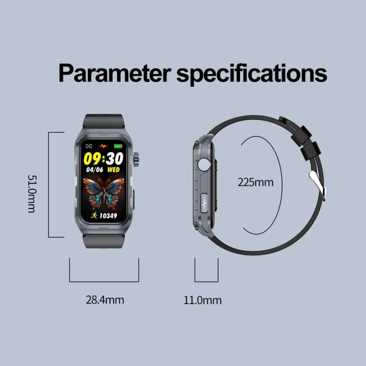TK79 1.47 inch IP68 Waterproof Smart Watch, Support ECG / Blood Glucose / Blood Oxygen Monitoring / Uric Acid