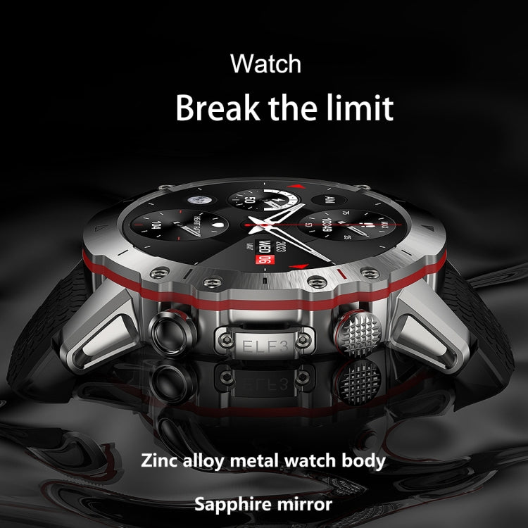 ELF3 1.39 inch TFT Round Screen Outdoor Silicone Strap Smart Watch Supports Blood Oxygen Monitoring