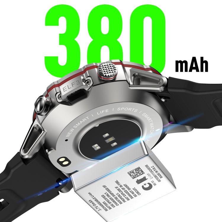 ELF3 1.39 inch TFT Round Screen Outdoor Silicone Strap Smart Watch Supports Blood Oxygen Monitoring
