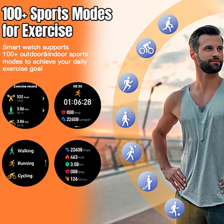 LEMFO LF35 Smartwatch mit 1,43 Zoll AMOLED-Rundbildschirm, Silikonarmband und Unterstützung für Blutsauerstoffmessung