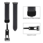 Litchi Texture Magnetic Black Buckle Leather Watch Band, For Samsung Galaxy Fit 3
