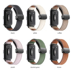 Litchi Texture Magnetic Black Buckle Leather Watch Band, For Samsung Galaxy Fit 3