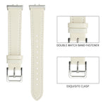 Sewing Thread Genuine Leather Watch Band, For Samsung Galaxy Fit 3
