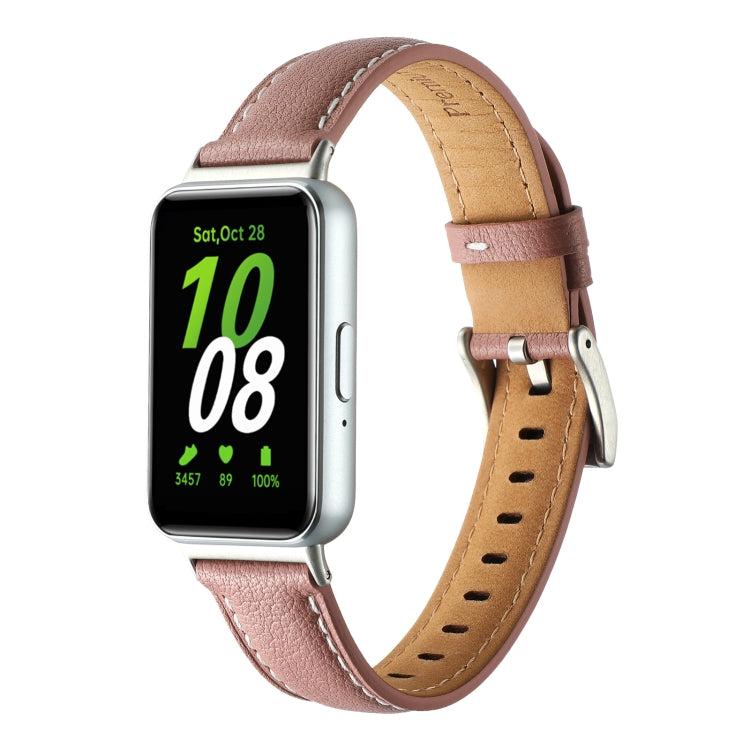 Pointed Tail Genuine Leather Watch Band, For Samsung Galaxy Fit 3