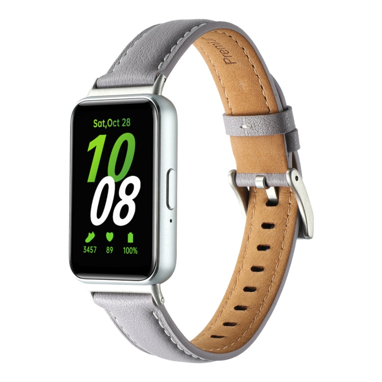 Pointed Tail Genuine Leather Watch Band, For Samsung Galaxy Fit 3