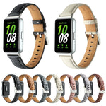 Pointed Tail Genuine Leather Watch Band, For Samsung Galaxy Fit 3