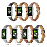 Pointed Tail Genuine Leather Watch Band, For Samsung Galaxy Fit 3