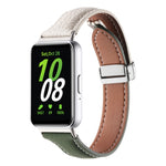 Litchi Texture Magnetic Buckle Slim Leather Watch Band, For Samsung Galaxy Fit 3