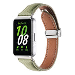 Litchi Texture Magnetic Buckle Slim Leather Watch Band, For Samsung Galaxy Fit 3