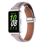 Litchi Texture Magnetic Buckle Slim Leather Watch Band, For Samsung Galaxy Fit 3