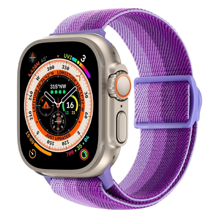 سوار ساعة نايلون بقفل كبس بنمط ألياف الكربون، لساعة Apple Watch SE 2023 مقاس 40 مم، لساعة Apple Watch Ultra 2 مقاس 49 مم، لسلسلة Apple Watch 9 مقاس 45 مم