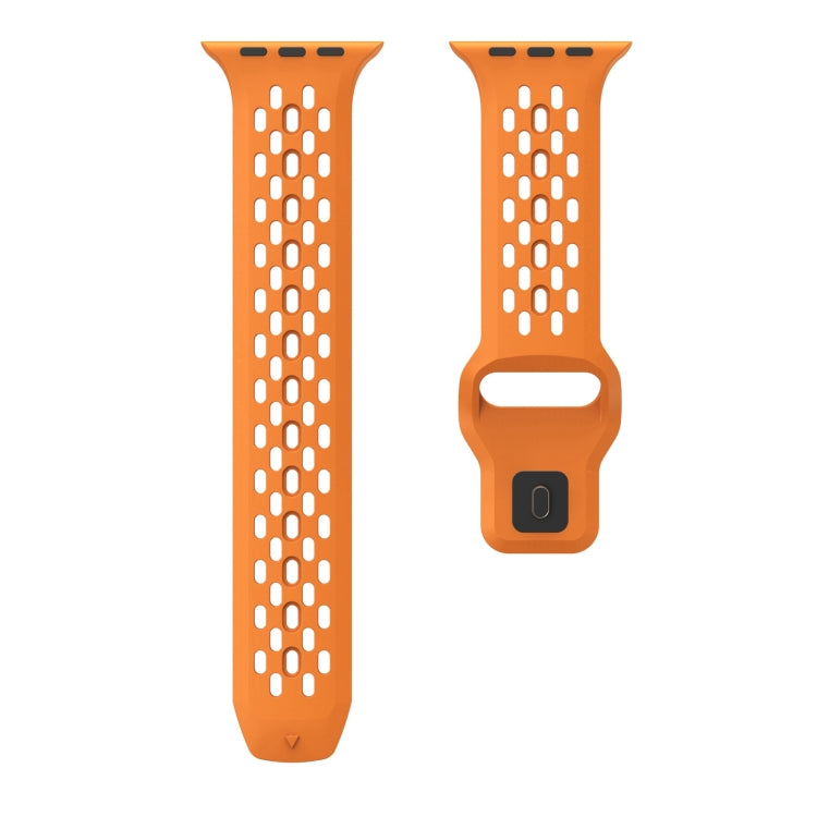 Oval Holes Fluororubber Watch Band, For Apple Watch Series 6 44mm, For Apple Watch Series 5 44mm, For Apple Watch Series 4 44mm, For Apple Watch Series 3 42mm, For Apple Watch Series 2 42mm, For Apple Watch 42mm