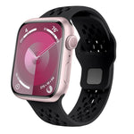 Oval Holes Fluororubber Watch Band, For Apple Watch Series 6 44mm, For Apple Watch Series 5 44mm, For Apple Watch Series 4 44mm, For Apple Watch Series 3 42mm, For Apple Watch Series 2 42mm, For Apple Watch 42mm