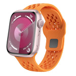 Oval Holes Fluororubber Watch Band, For Apple Watch Series 6 44mm, For Apple Watch Series 5 44mm, For Apple Watch Series 4 44mm, For Apple Watch Series 3 42mm, For Apple Watch Series 2 42mm, For Apple Watch 42mm