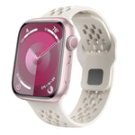 Oval Holes Fluororubber Watch Band, For Apple Watch Series 6 44mm, For Apple Watch Series 5 44mm, For Apple Watch Series 4 44mm, For Apple Watch Series 3 42mm, For Apple Watch Series 2 42mm, For Apple Watch 42mm