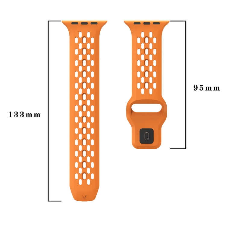 Oval Holes Fluororubber Watch Band, For Apple Watch Series 6 44mm, For Apple Watch Series 5 44mm, For Apple Watch Series 4 44mm, For Apple Watch Series 3 42mm, For Apple Watch Series 2 42mm, For Apple Watch 42mm