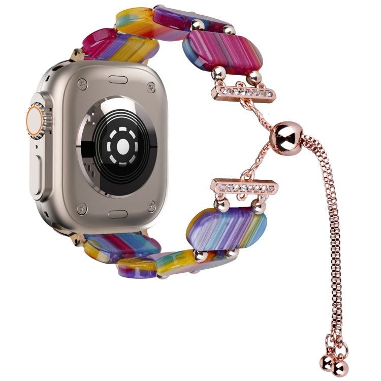 Resin Retractable Chain Watch Band, For Apple Watch Series 9 41mm, For Apple Watch Ultra 49mm