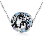 S925 Sterling Silver Penguin House Bracelet Accessories With Diamond Beads