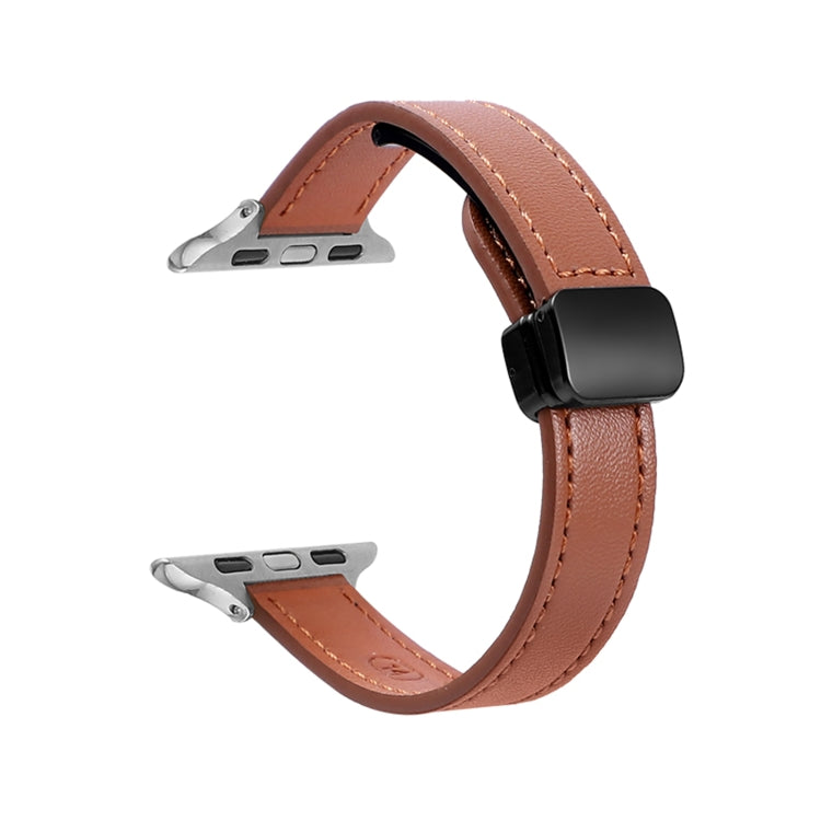 Slim Magnetic Buckle Genuine Leather Watch Band, For Apple Watch 38mm