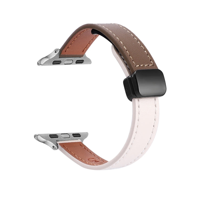 Slim Magnetic Buckle Genuine Leather Watch Band, For Apple Watch 38mm