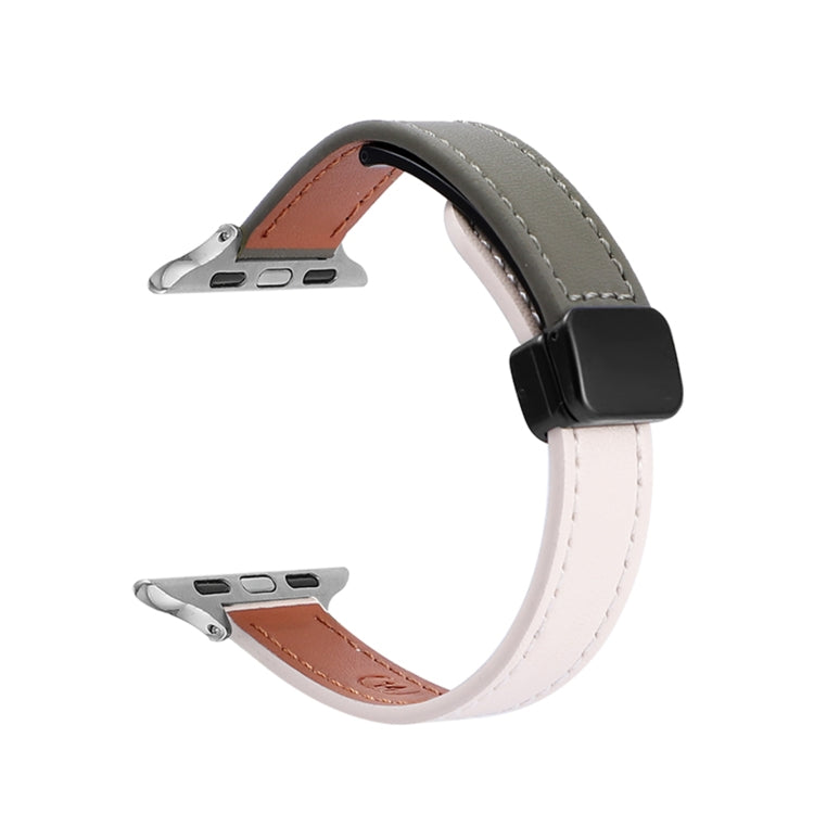 Slim Magnetic Buckle Genuine Leather Watch Band, For Apple Watch 38mm