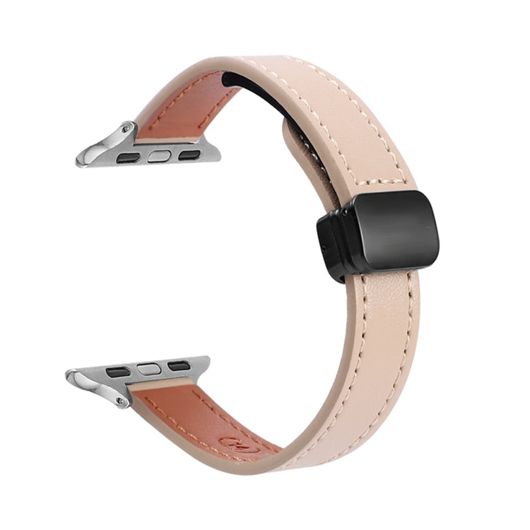 Slim Magnetic Buckle Genuine Leather Watch Band, For Apple Watch 38mm