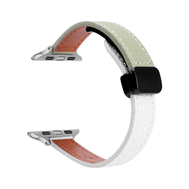 Slim Magnetic Buckle Genuine Leather Watch Band, For Apple Watch 38mm