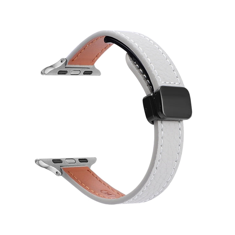 Slim Magnetic Buckle Genuine Leather Watch Band, For Apple Watch 38mm