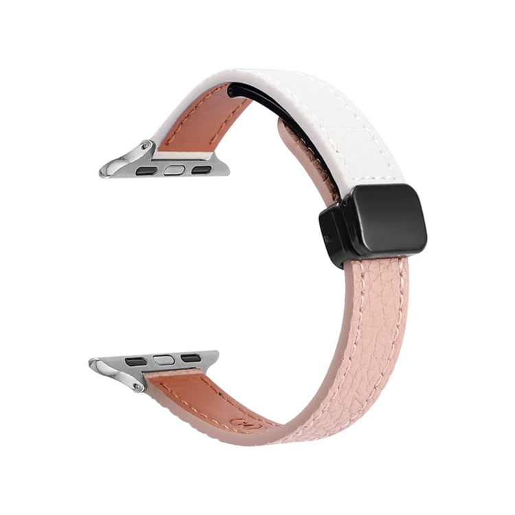Slim Magnetic Buckle Genuine Leather Watch Band, For Apple Watch 38mm