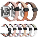 Slim Magnetic Buckle Genuine Leather Watch Band, For Apple Watch 38mm