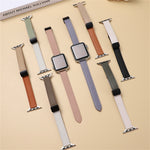 Slim Magnetic Buckle Genuine Leather Watch Band, For Apple Watch 38mm