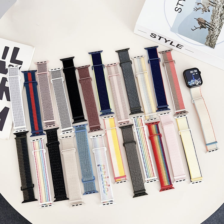 Dual Hook and Loop Nylon Watch Band, For Apple Watch SE 2023 44mm, For Apple Watch SE 2023 40mm, For Apple Watch Ultra 2 49mm, For Apple Watch Series 9 45mm, For Apple Watch Series 9 41mm