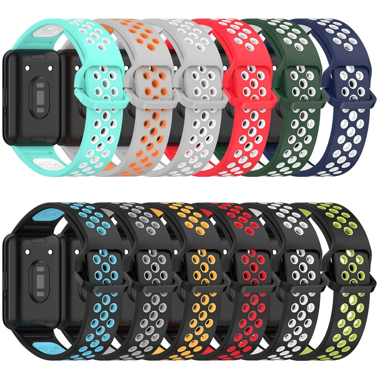 Two Color Breathable Silicone Watch Band, For Samsung Galaxy Fit 3