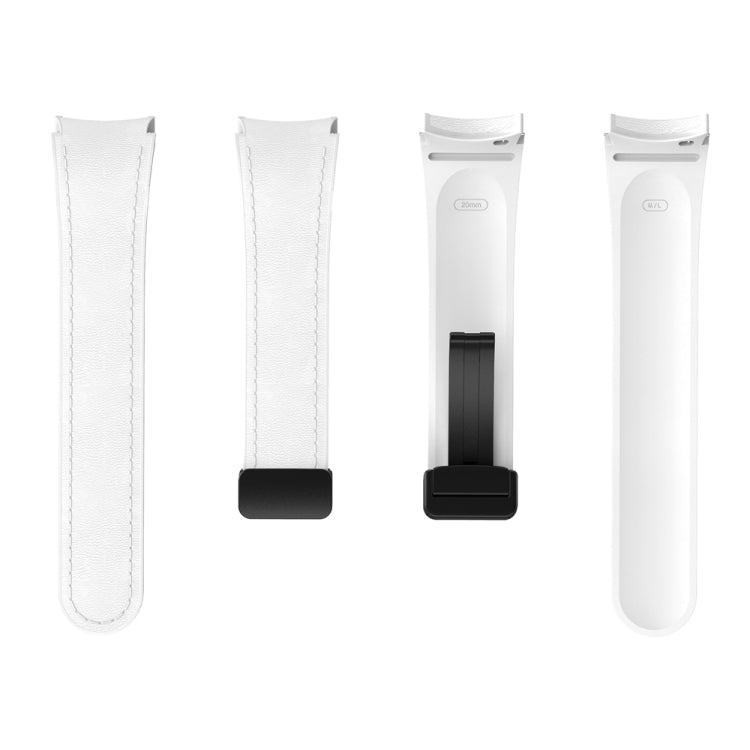 Magnetic Black Buckle Leather Silicone Watch Band, For Samsung Galaxy Watch 6