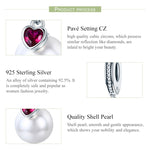 S925 Sterling Silver Pearl Heart Pendant DIY Bracelet Necklace Accessories
