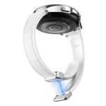 Slim Magnetic Silver Buckle Leather Silicone Watch Band, For Samsung Galaxy Watch 6