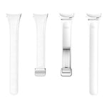 Slim Magnetic Silver Buckle Leather Silicone Watch Band, For Samsung Galaxy Watch 6