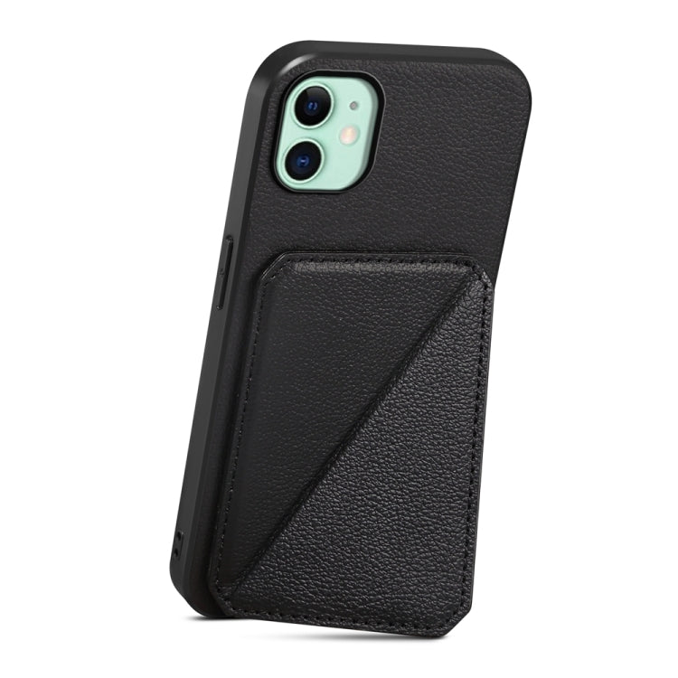 غطاء هاتف بحامل بطاقتين بنقشة جلد عجل D04، لهواتف iPhone 11، iPhone 11 Pro، iPhone X / XS، iPhone XR، iPhone XS Max، iPhone 7 Plus / 8 Plus