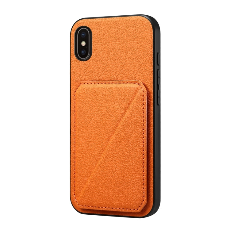 غطاء هاتف بحامل بطاقتين بنقشة جلد عجل D04، لهواتف iPhone 11، iPhone 11 Pro، iPhone X / XS، iPhone XR، iPhone XS Max، iPhone 7 Plus / 8 Plus